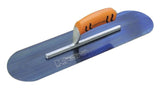 Kraft Tool CF292BPF Blue Steel Pool Trowel - 18" x 5" (457mm x 127mm) Proform Handle Short Shank