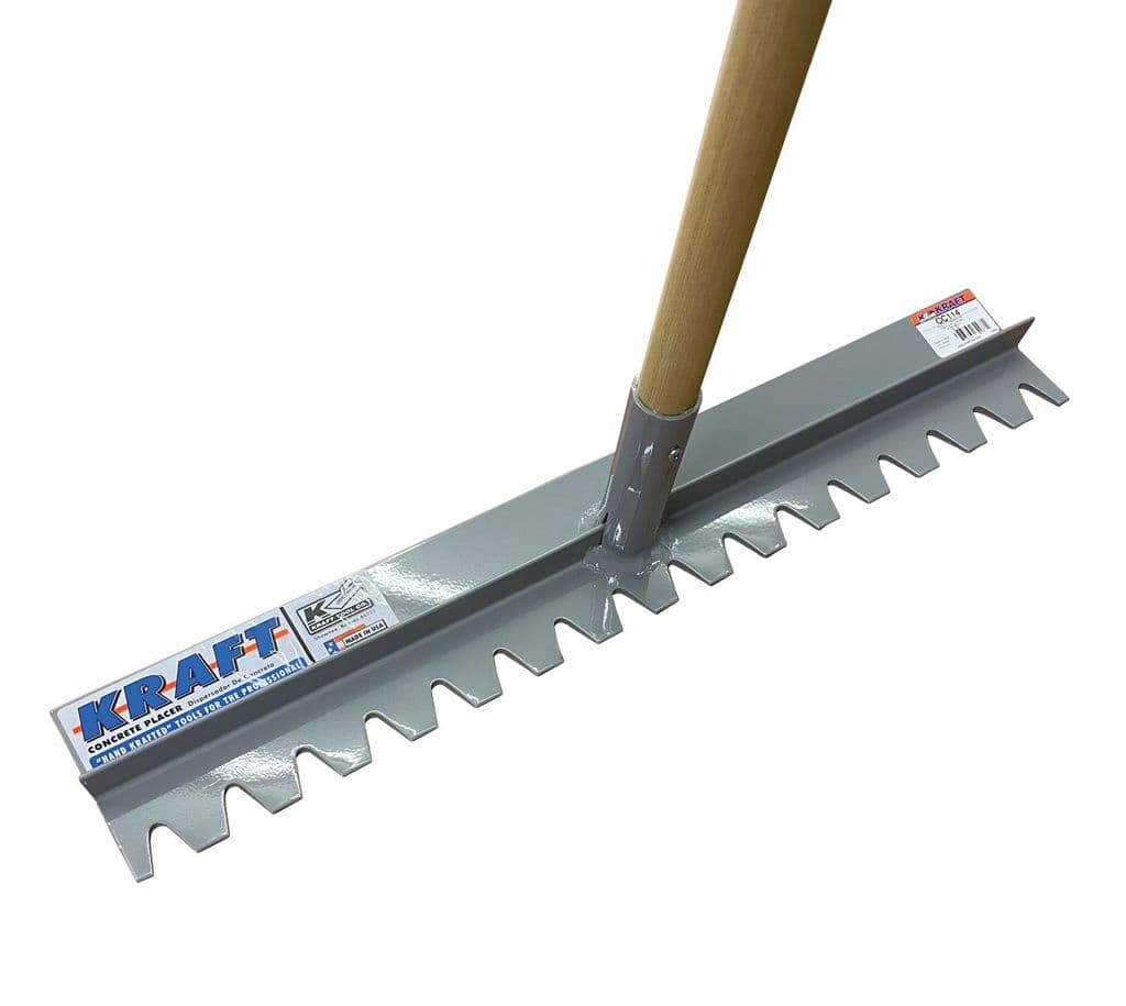 Kraft Tool CC114 - Magnesium Head Concrete Rake C/W Handle